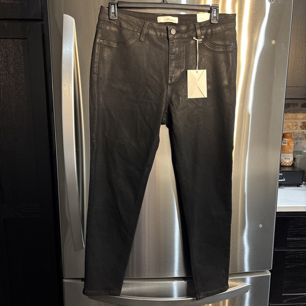 NWT KanCan Women's Mid Rise Super Skinny Jeans Black Shimmer Size 16 W NWT